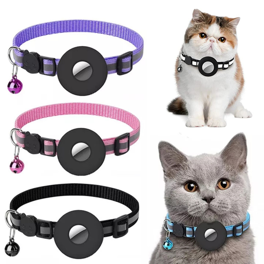 Reflective Collar Waterproof Holder Case For Airtag Air Tag Airtags Protective Cover Cat Kitten Puppy Nylon Collar