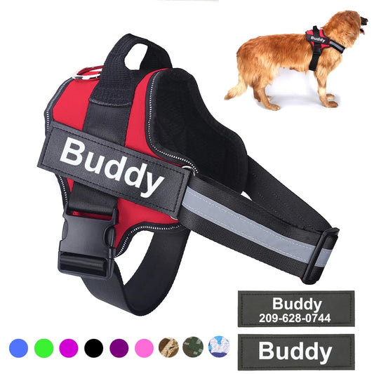 Pettorina Personalizzata Per Cani NO PULL Riflettente Traspirante Regolabile Pettorina a Gilet Per Cani di Piccola e Grande Taglia con Patch Personalizzata Articoli Per Animali Domestici