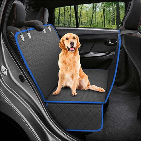 Copertina per sedile auto per cani con vista in rete, amaca trasportino per animali domestici, protezione di sicurezza per sedile posteriore con cerniera e tasca per viaggi.